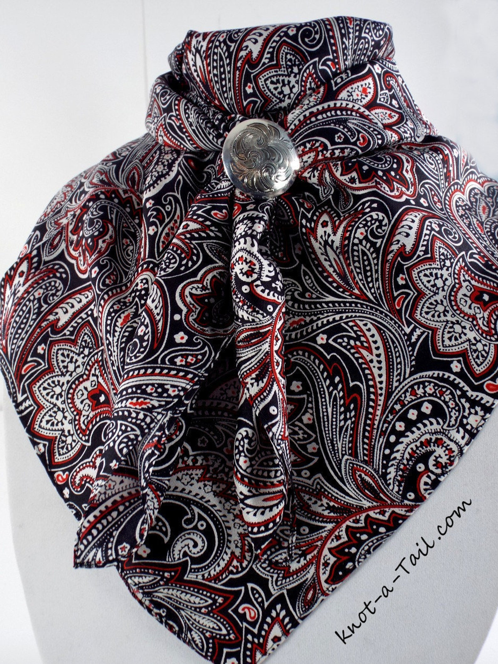 Wild Rag Silk Scarf Wild Rag Deep Red/black/cream PAISLEY Etsy