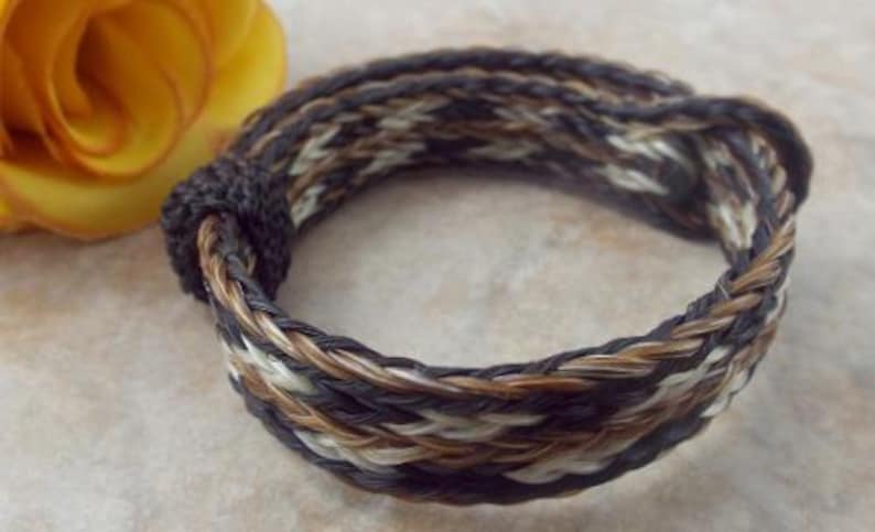 Pulsera de crin de caballo trenzada a mano, ajustable, estilo vaquero occidental imagen 12