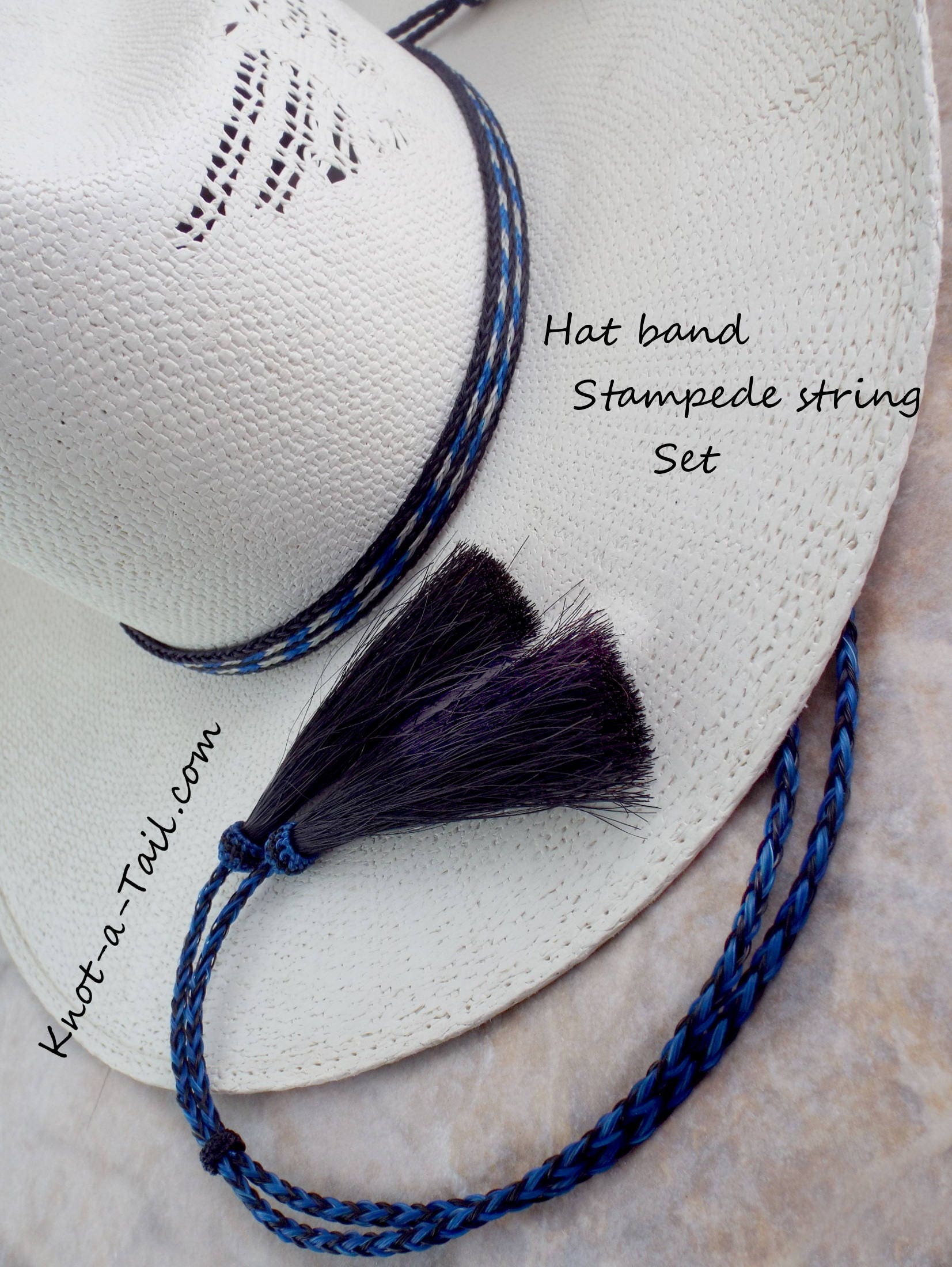 SET Horsehair Cowboy hat band and stampede string chin strap Etsy