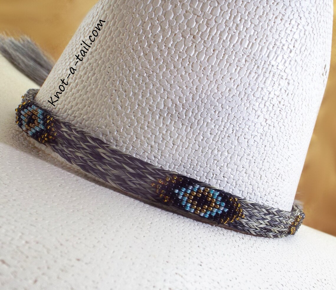 Hat Band Beaded Horsehair Hat Band BOLDEST Colors Western Etsy