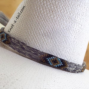 Hat band, beaded horsehair hat band, BOLDEST colors,  Western horsehair hat band, Cowboy hat band, Rodeo hat band, Southwest design