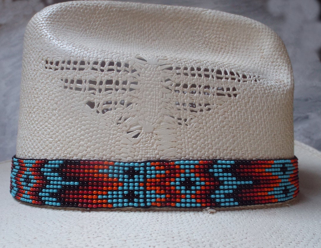Beaded Hatband Stretch Hat Band Amazing Colors Beaded Etsy