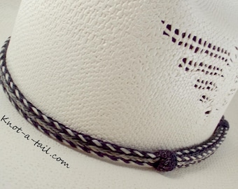 Gray Horsehair hat band, Very Elegant, horsehair hat band, horsehair, hat band, Western hat band, Wonderfully BOLD all natural Gray/black