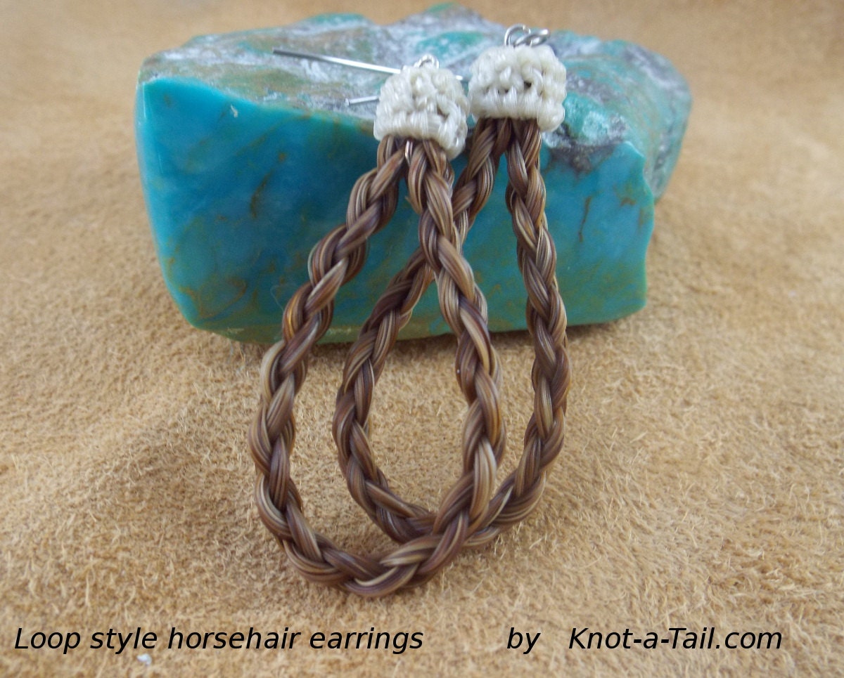 Horsehair earrings Handbraided horsehair hoop earrings Etsy
