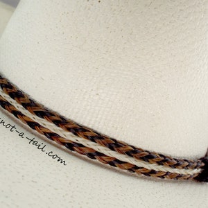 Horsehair hat band, Elegant  Cowboy horsehair hat band, No tassels, all natural horsehair, Cowboy hat band, Western hat band, Black-cinnamon