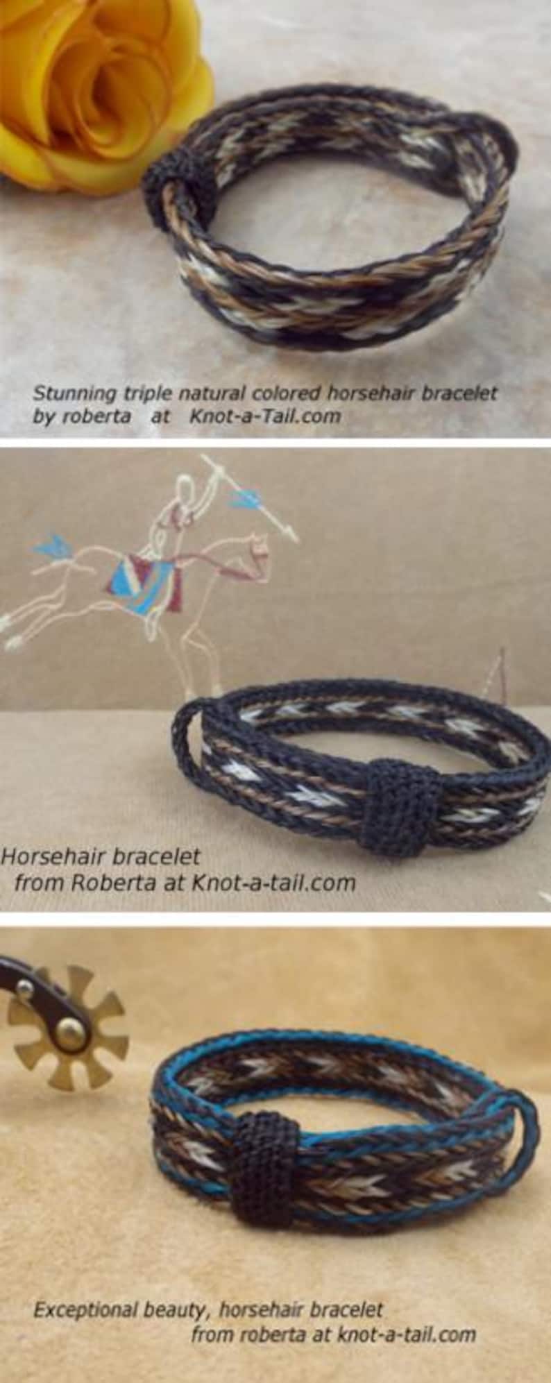 Pulsera de crin de caballo trenzada a mano, ajustable, estilo vaquero occidental imagen 15