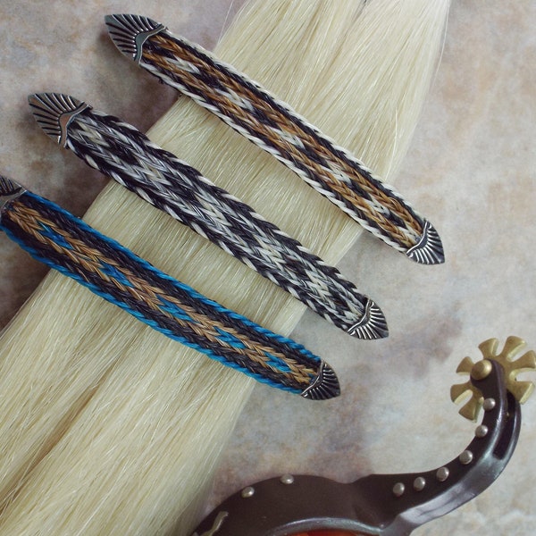 horsehair barrette, Western Hair barrette, Cowgirl hair barrette, Cowgirl barrette,  barrette,  IMPRESSIVE hand-braided, horsehair design