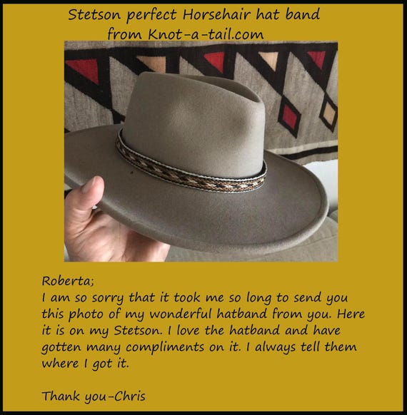Hand Braided Horsehair Cowboy Hat Band, Natural Colors, the  display picture 2