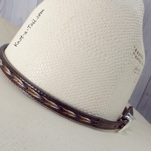 Leather Cowboy Hat Band, Braided Horsehair Inlay, Professional look image 18