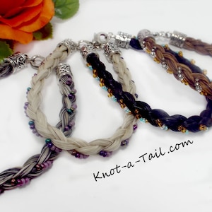 Elegant Beaded horsehair bracelet- Glamorous Romantic Beauty  real horsehair bracelet perfect equestrian gift  horse lovers Cowgirl bracelet