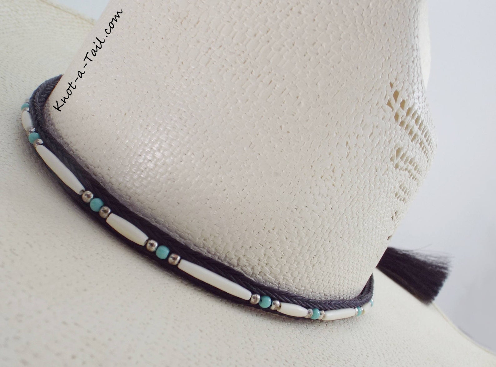 Bone Beaded Horsehair Hat Band Cowboy Horsehair Hat Band Etsy