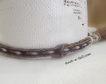 BOLDER, horsehair hat band, Cinnamon Side tassel, Cinnamon brown, horsehair Cowboy hat band, Western hat band,  Rodeo, Perfect on darker hat