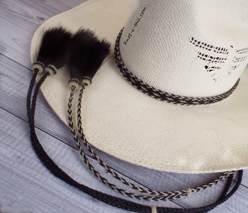Cowboy hat stampede string Cowboy chin strap blackwhite or Etsy