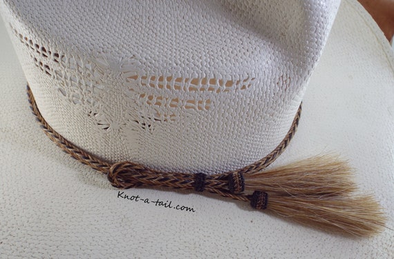 Horsehair Hatband, Natural Cinnamon -black Edge, Hatband, Mulit