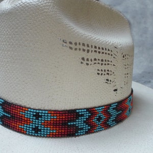 Brilliantly BOLD, Beaded hatband, Stretch hat band, Southwest, beaded Western hat band, Cowboy hat band, Southwest design, Perfect  fit