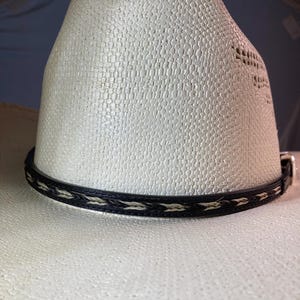 Leather Cowboy Hat Band, Braided Horsehair Inlay, Professional look image 10