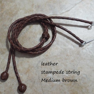 Leather Cowboy hat, stampede string, leather Cowboy hat stampede string, 3 colors, all leather, X-nice, cotter pin-chin strap, brown/black image 9