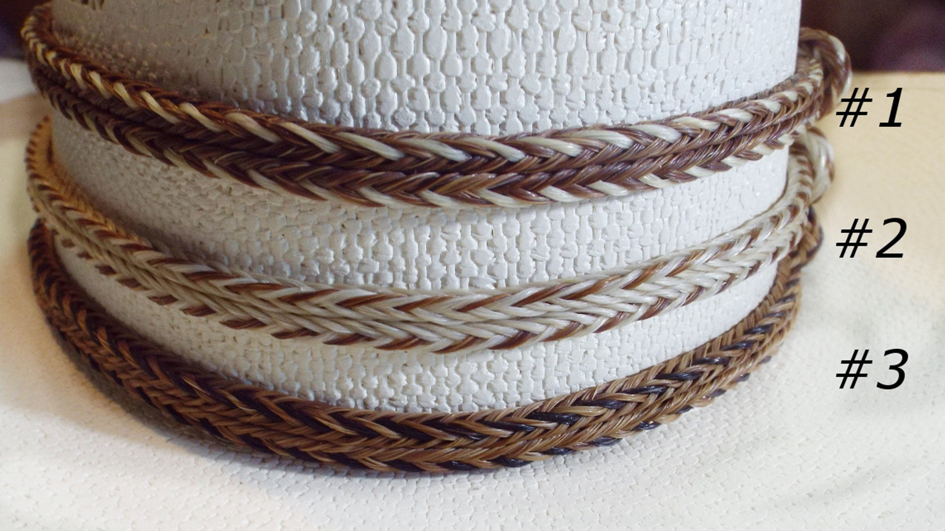 Bandeau De Chapeau Tressé En Crin De Cheval Marron - Accessoire Pour Chapeau - Réf. 0274802 - Neuf