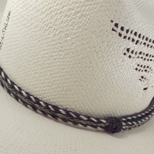 Horsehair hat band, Elegant, Cowboy horsehair hat band, No tassels, all natural, horsehair, Cowboy hat band, Western hat band, Gray/black