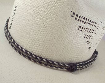 Gray Horsehair hat band, Very Elegant, horsehair hat band, horsehair, hat band, Western hat band, Wonderfully BOLD all natural Gray/black