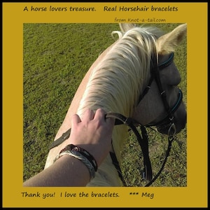 Pulsera de crin de caballo trenzada a mano, ajustable, estilo vaquero occidental imagen 17