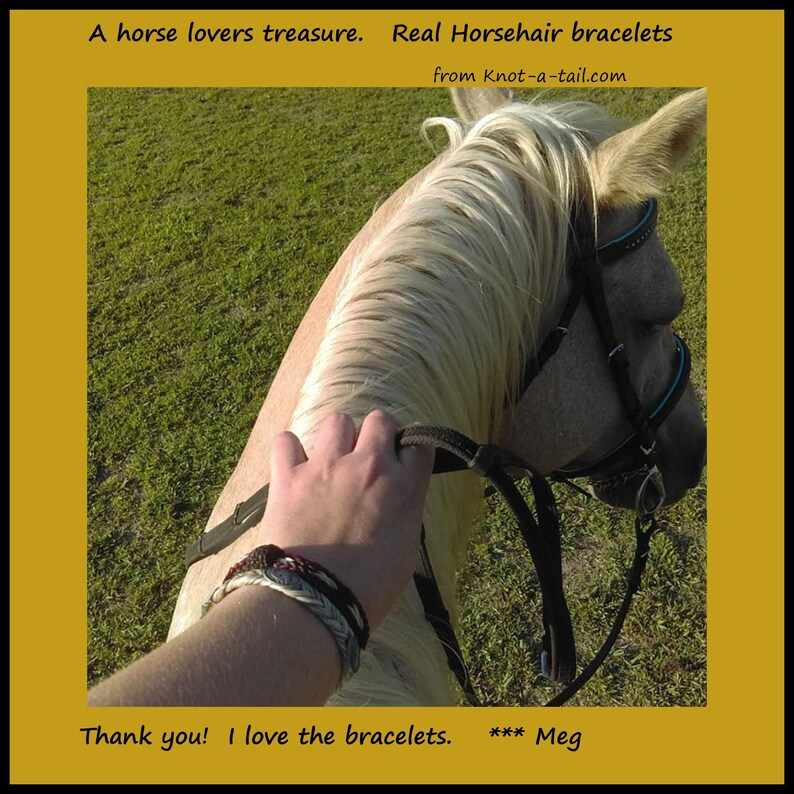 Pulsera de crin de caballo trenzada a mano, ajustable, estilo vaquero occidental imagen 17