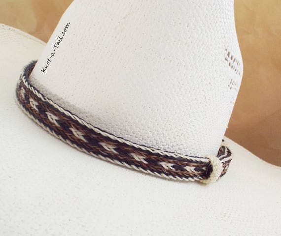 【希少品】Horse Hair Hat Band（ホースヘアーハットバンド） Hand Braided Horsehair Cowboy Hat Band, Natural Colors, the