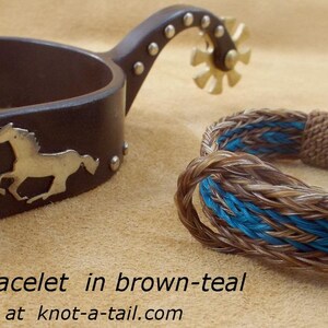 Pulsera de crin de caballo trenzada a mano, ajustable, estilo vaquero occidental imagen 16