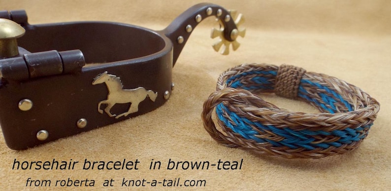 Pulsera de crin de caballo trenzada a mano, ajustable, estilo vaquero occidental imagen 16