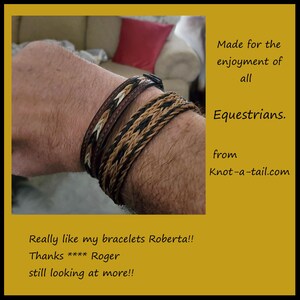 Pulsera de crin de caballo trenzada a mano, ajustable, estilo vaquero occidental imagen 19