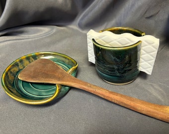 Sponge Holder and Spoon Rest Set