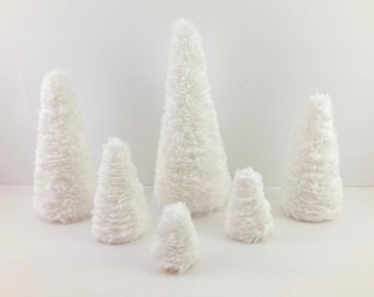 White Trees, White Cone Trees, White Fluffy Trees, White Centerpiece Tree, White Christmas Tree