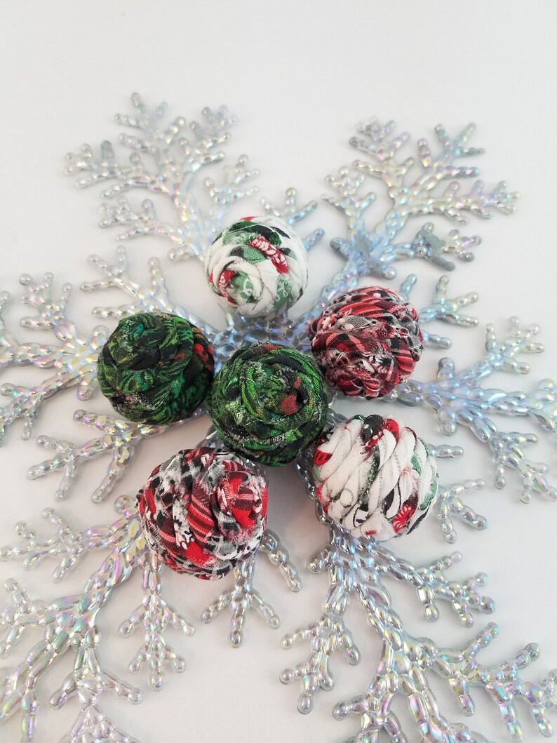 Red Green and White Decorative Balls, Christmas Bowl Fillers, Red and