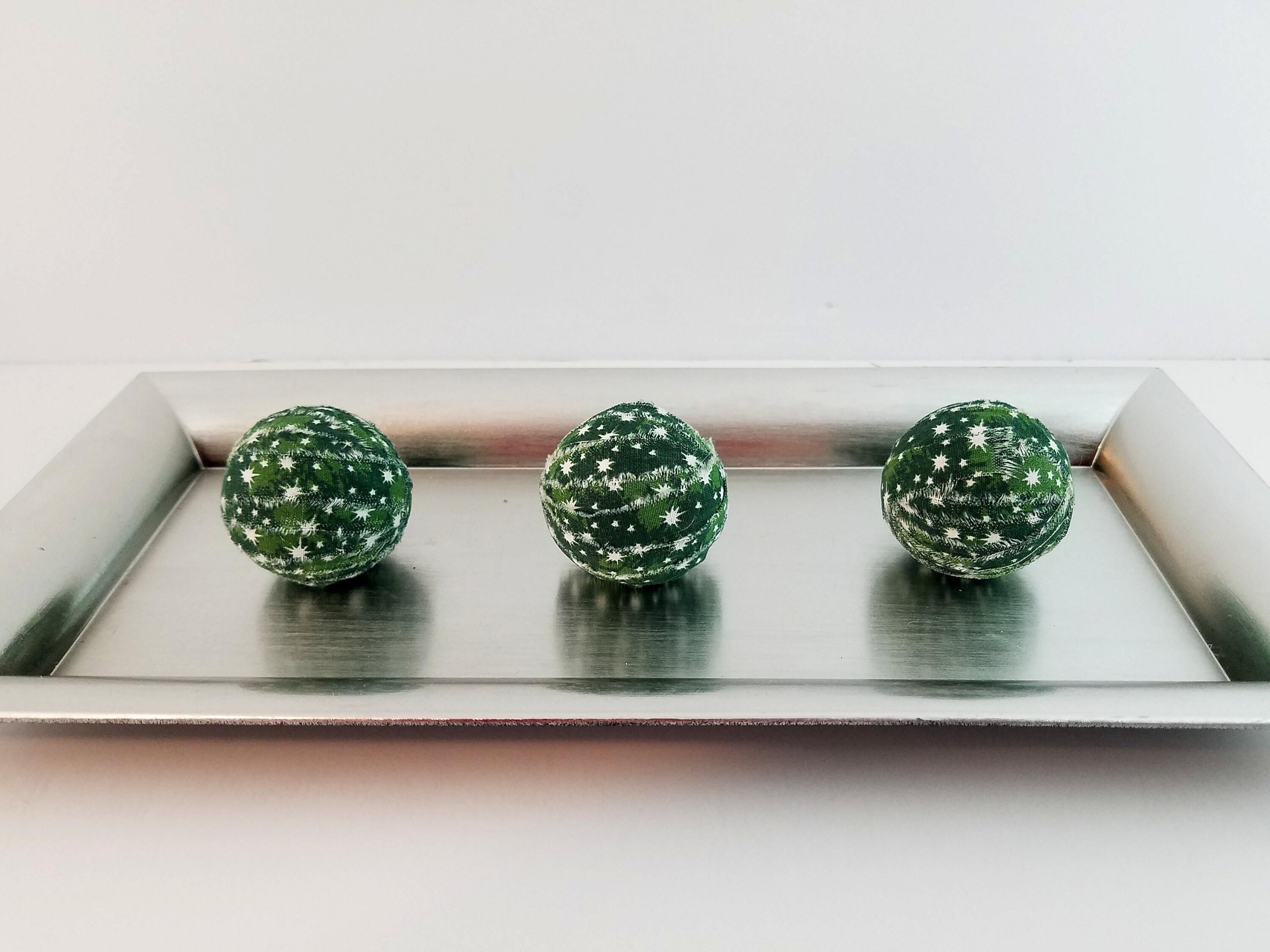 Green and White Decorative Balls, Green Bowl Fillers, Green Home Decor, Green Tiered Tray