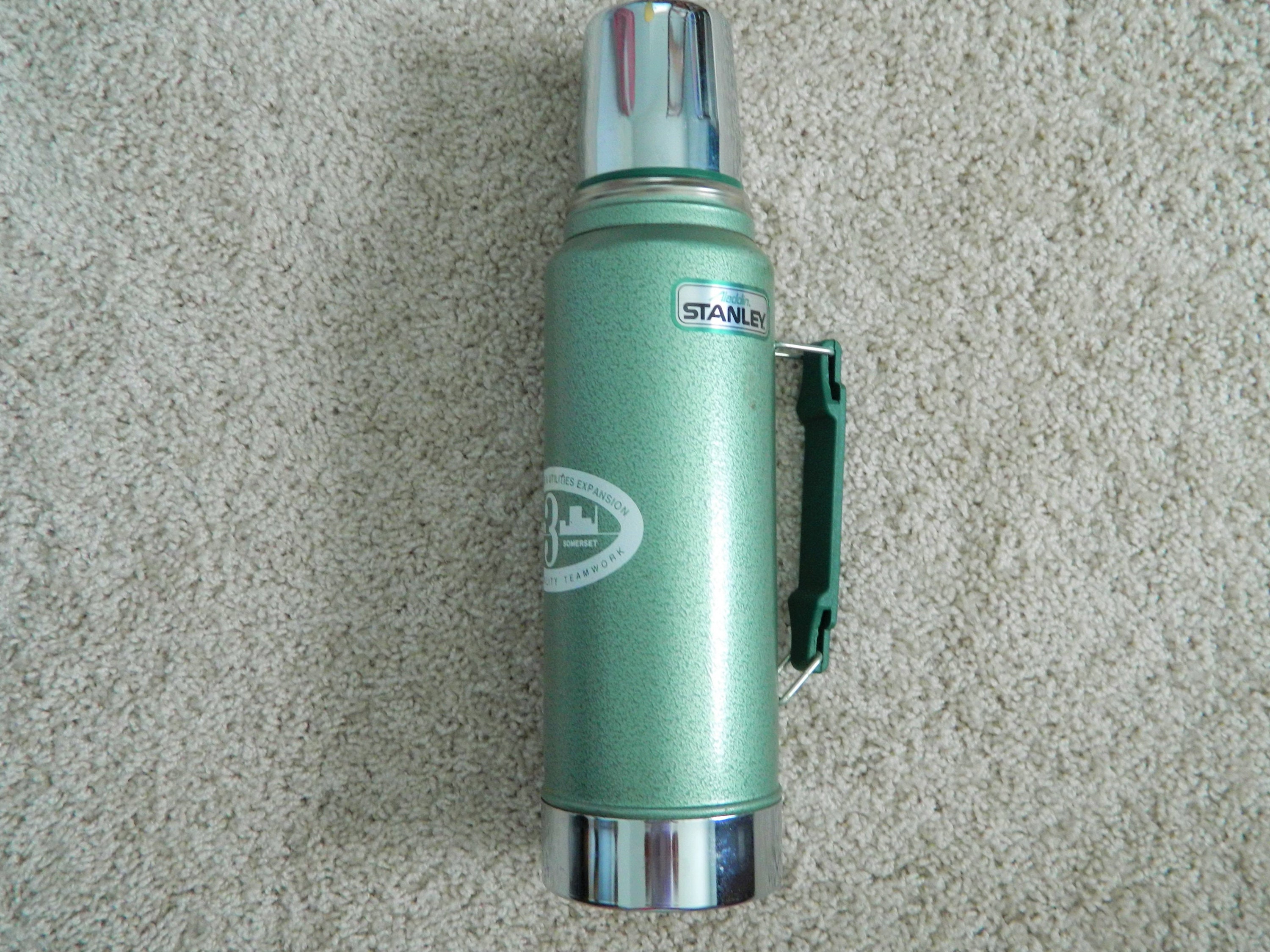 Green Stanley Thermos Vintage 1956 Super Vac A945 Mid-Century