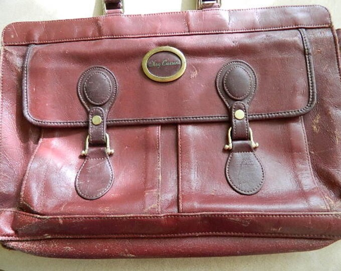 Vintage Leather Laptop Bag Oleg Cassini Laptop Bag Vintage Etsy