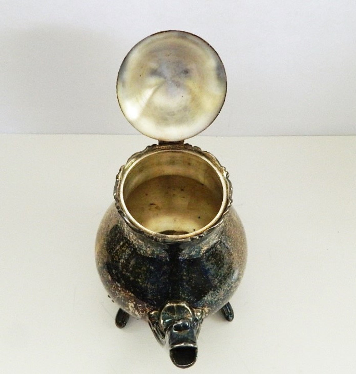 Leonard Silver Plated Teapot Coffeepot Footed Tarnished Patina Etsy