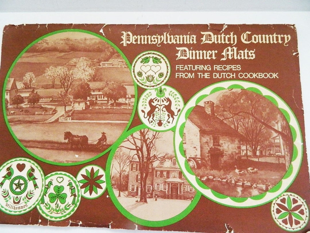 Vintage Amish Placemats Laminated Picturesque Complete Recipes Etsy