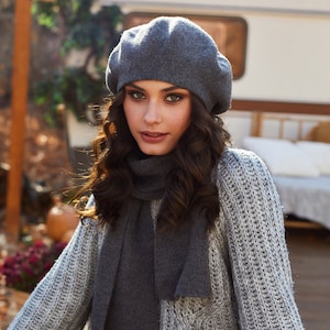 Beret for women, Beret Hat scarf set for women, Beret, Gift set for women, Wool beret, Fall Winter Spring beret hat scarf set Women Beret