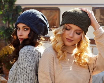 Gorro Slouchy con forro de algodón / Gorro forrado de algodón para el cabello grande / Gorro de día para el cabello malo / Sombreros de quimioterapia para mujeres / Gorro de primavera y verano / Sombrero