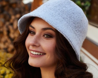 Bucket hat fleece lined, Knit hat, Fall Hat, Hat for women, Outdoor Sports Cap for Women, Casual Winter Warm Hat, Fashion hat