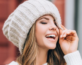 Beige Girls Knit Beanie Hats Caps Accessories Headbands Sale 