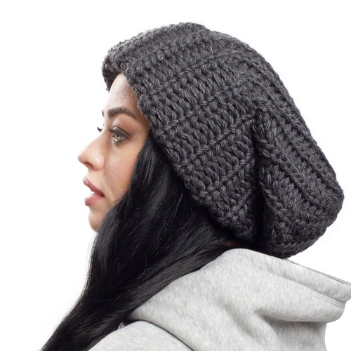 Cuffed Slouchy beanie, Winter hat, Oversized Unisex Slouchy hat, Chunky hat, Hat for men, Winter hat for women, Scull Cap, Men Winter Beanie