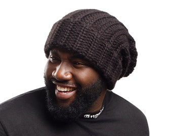 Bonnet Slouchy pour hommes femmes, chapeau d’hiver, chapeau Slouchy unisexe surdimensionné, chapeau chunky, chapeau pour hommes, chapeau d’hiver pour femmes, casquette Scull, fil végétalien