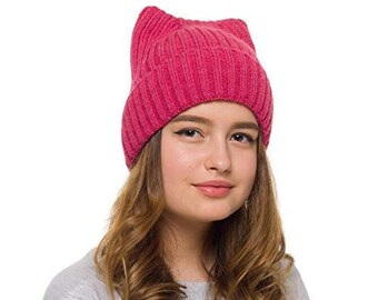 cat Hat Adult Women/'s Pink Raspberry Pussy Hat women/'s March Pussyhat Kitty Beanie
