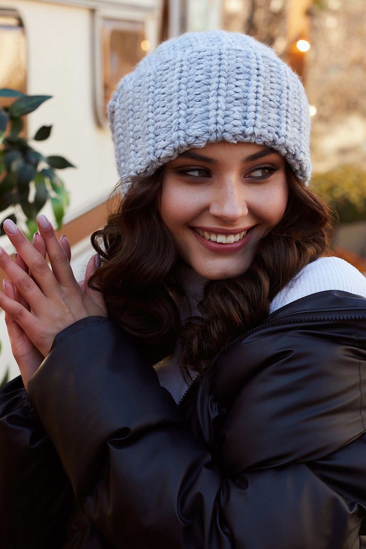 Unisex Knit Beanie Hat - Slouchy Cuffed Winter Hat for Outdoor Sports Wool Slouchy Knit Beanie Hat - Super Soft Merino Wool - Made  main image 3