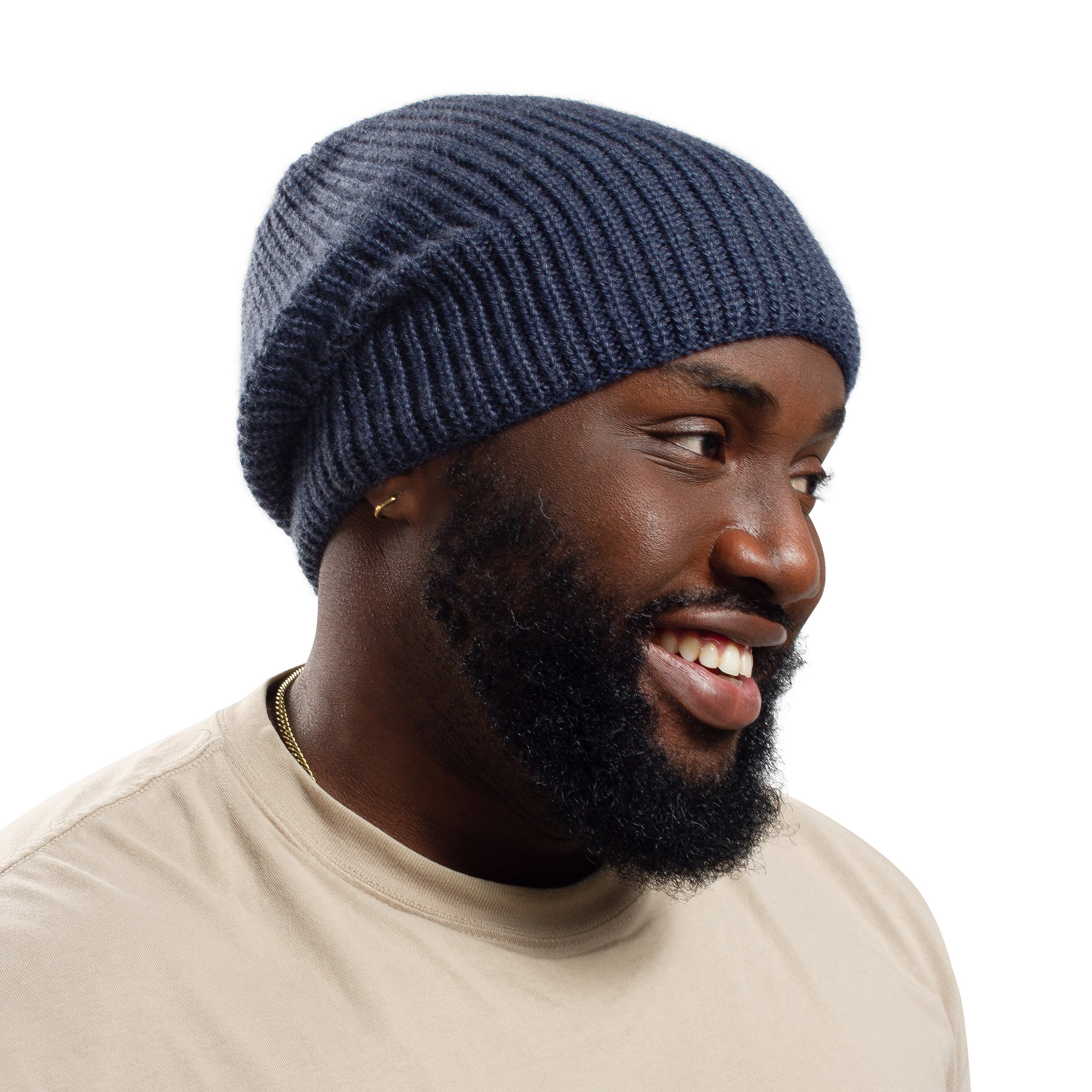 Men Fleece Lined Winter Hat Slouchy Hat 