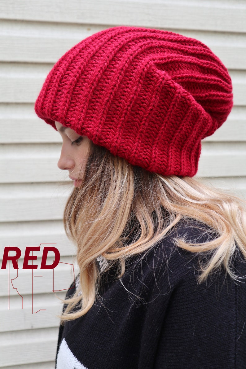 Baggy slouchy beanie Oversized hat Winter wool beanie Big head hat XXL hat Unisex slouchy beanie Hat for dreadlocks Dreadlock beanie hat