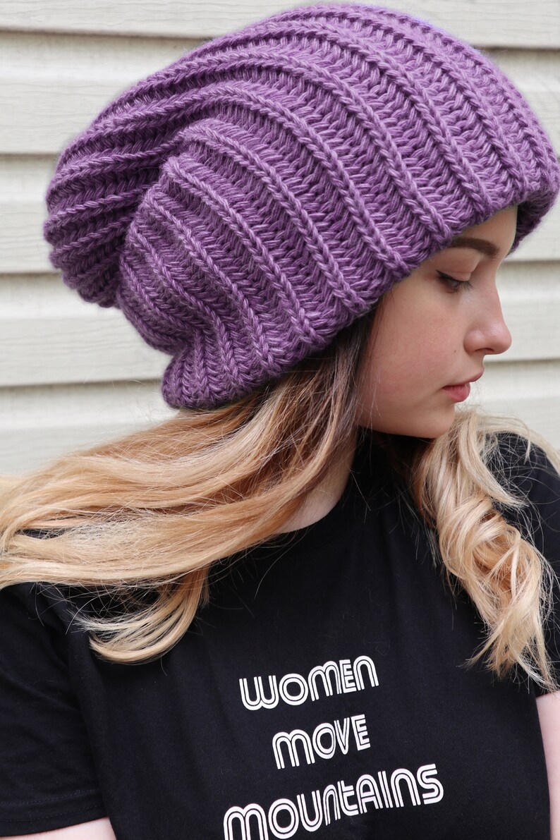 Slouchy winter hat Dread tam hat Oversized beanie Winter benie Etsy