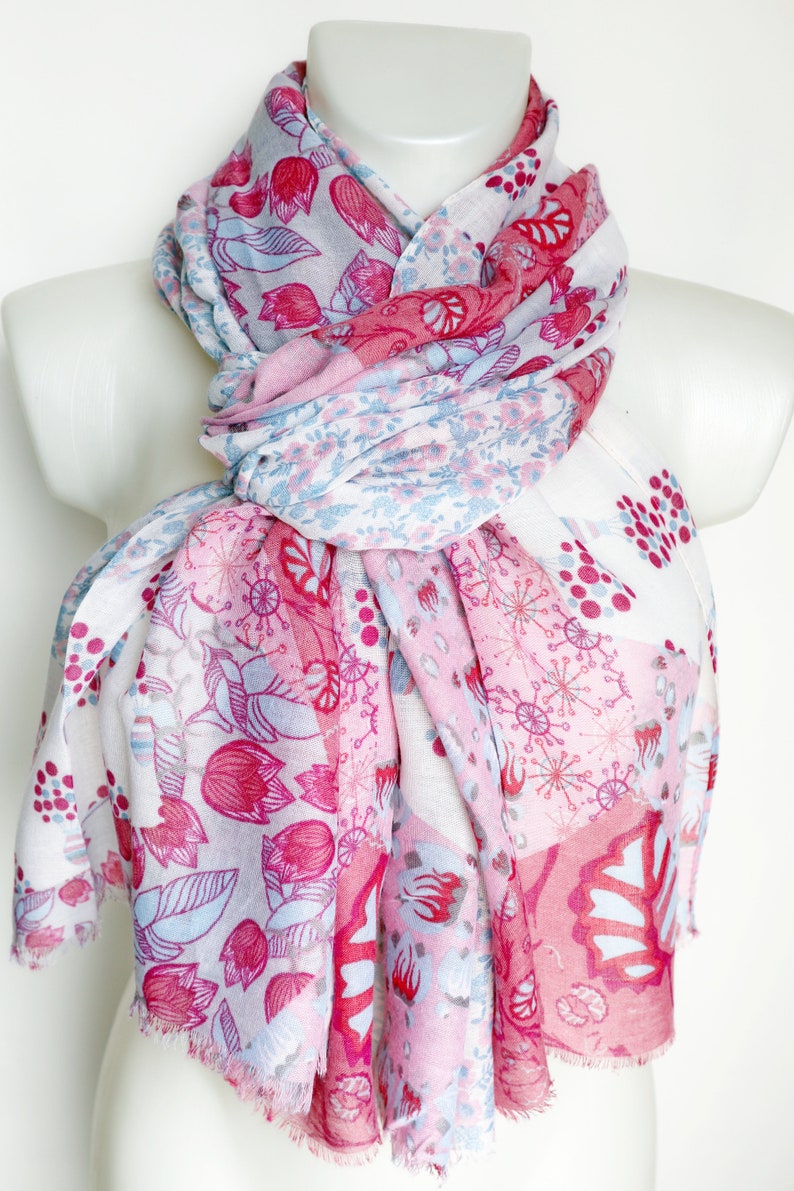 Cotton scarf women/Beach sarong pareo wrap/Floral print Etsy